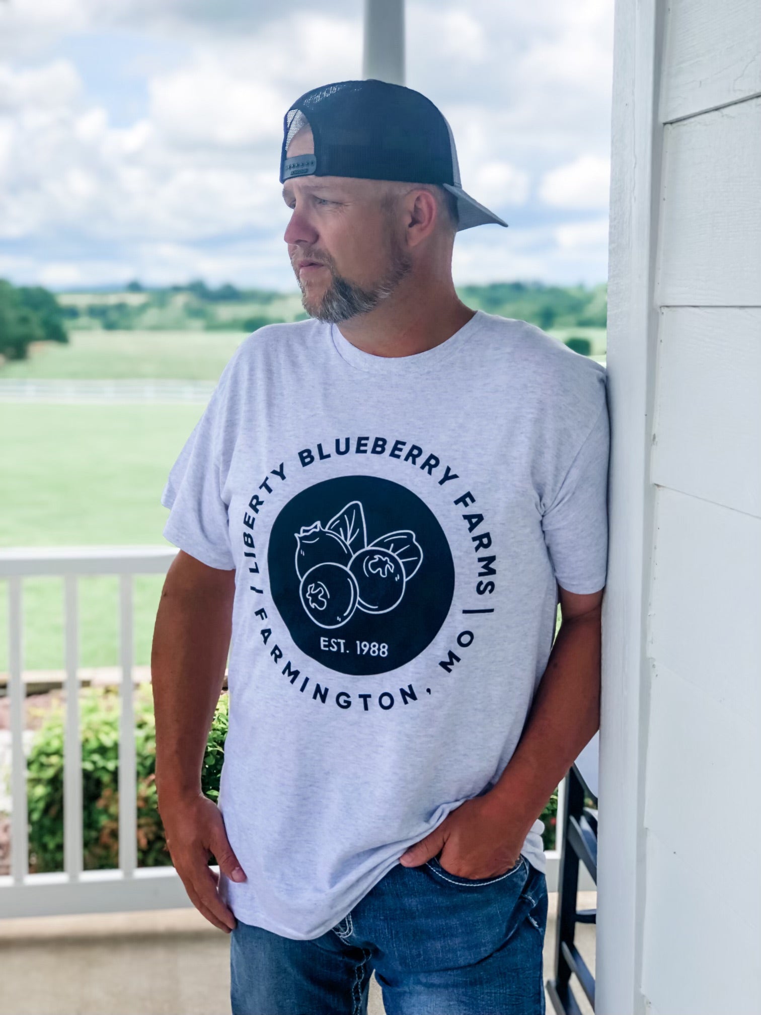 Liberty Blueberry Farms T-Shirt - Light Grey - Liberty Blueberry Farms