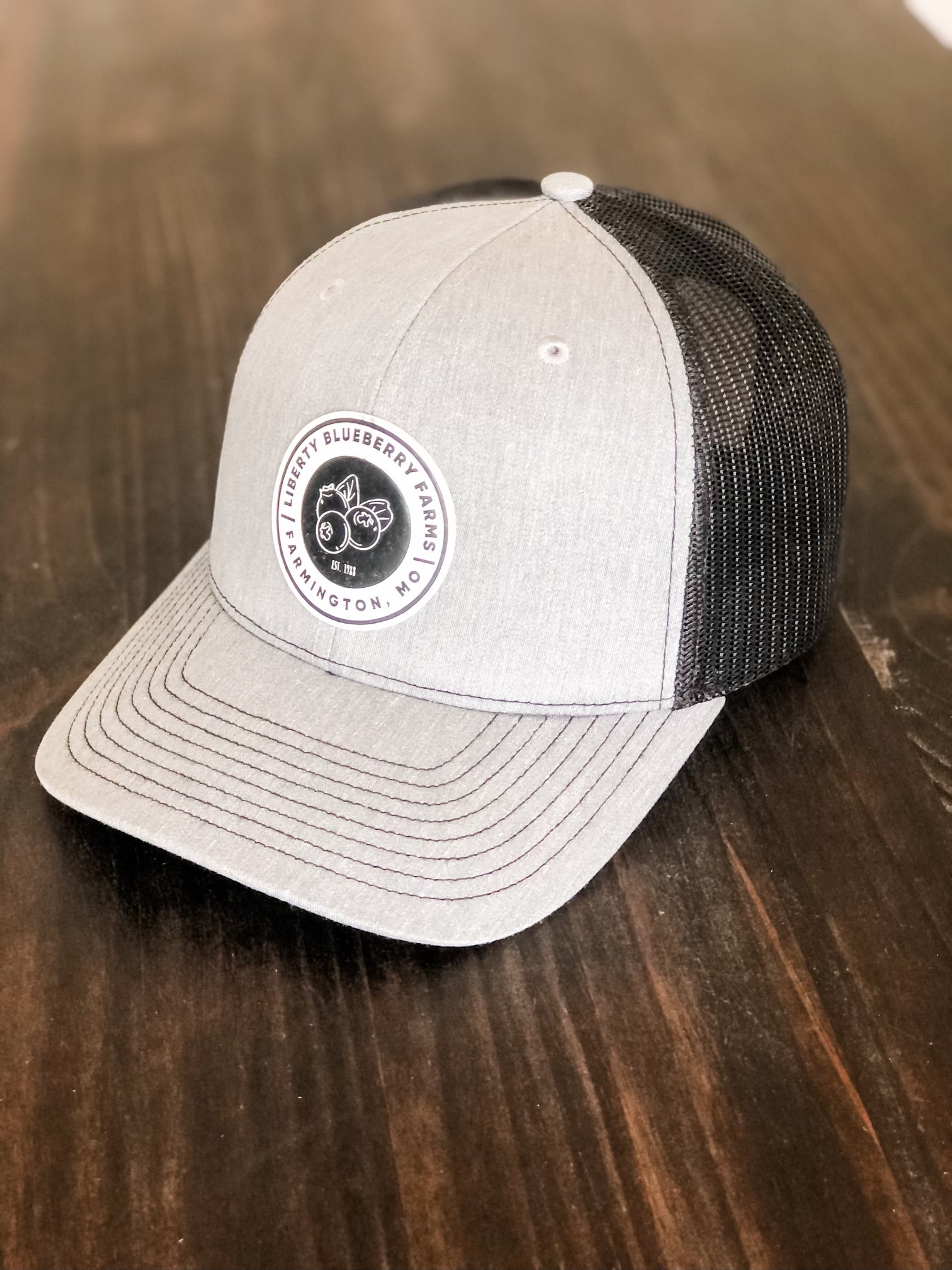 Liberty Blueberry Farms Hat - Heather Gray and Black - Liberty Blueberry Farms