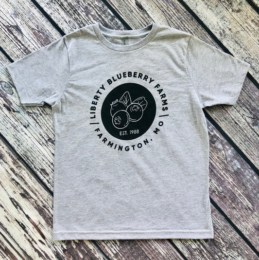 Liberty Blueberry Farms Youth T-Shirt - Medium Grey