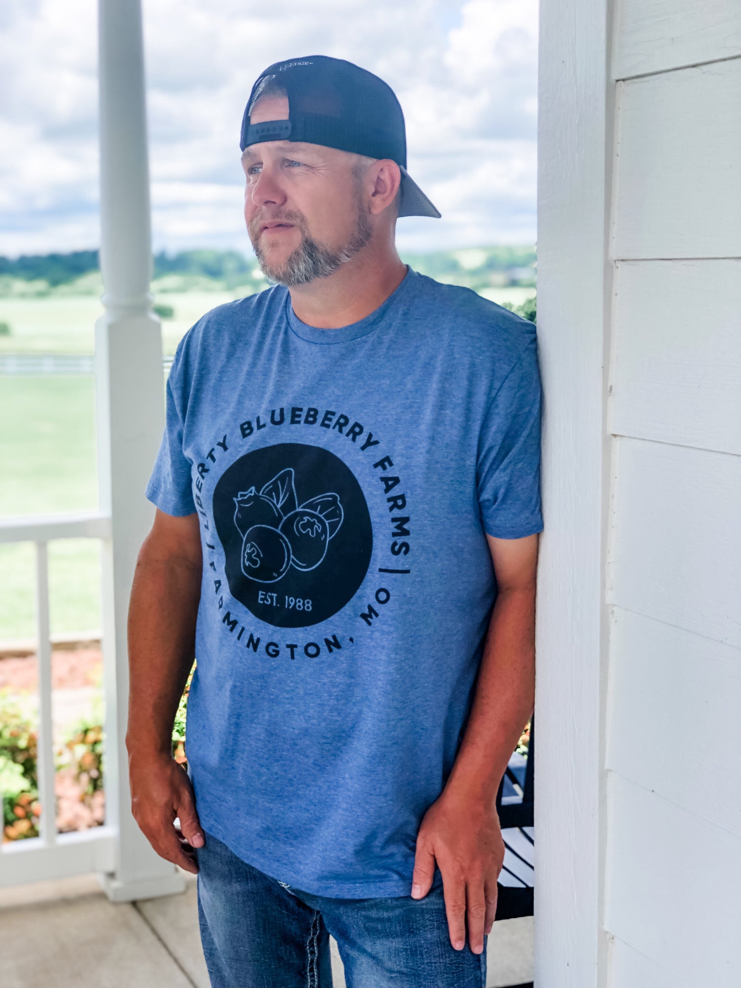Liberty Blueberry Farms T-Shirt - Indigo Blue - Liberty Blueberry Farms