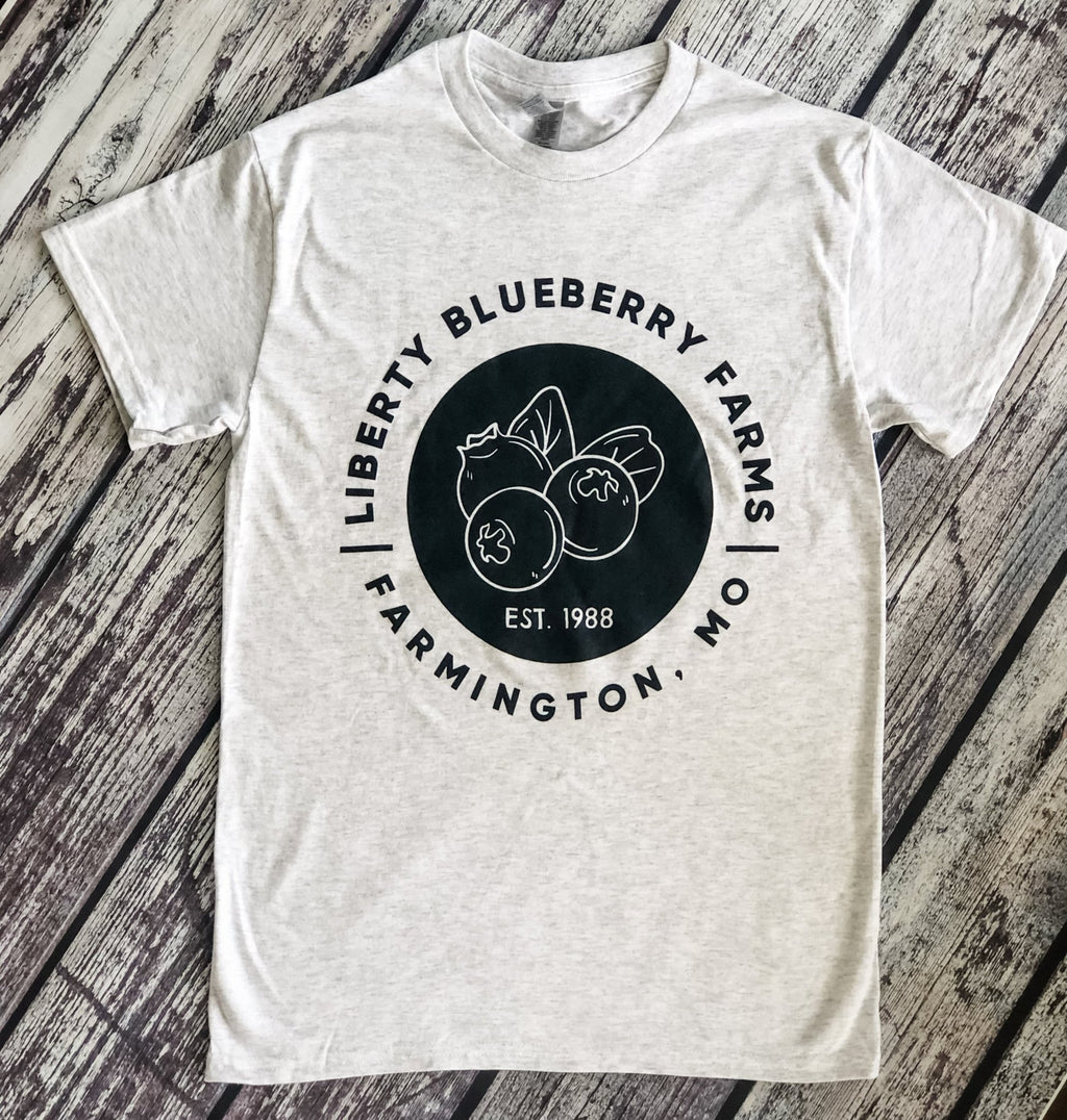 Liberty Blueberry Farms T-Shirt - Light Grey - Liberty Blueberry Farms