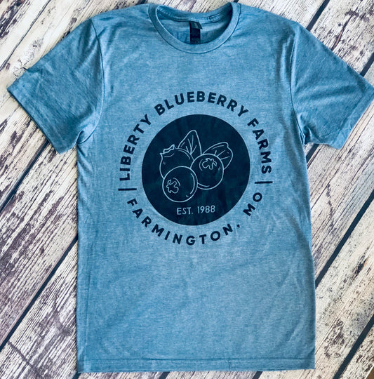 Liberty Blueberry Farms T-Shirt - Indigo Blue