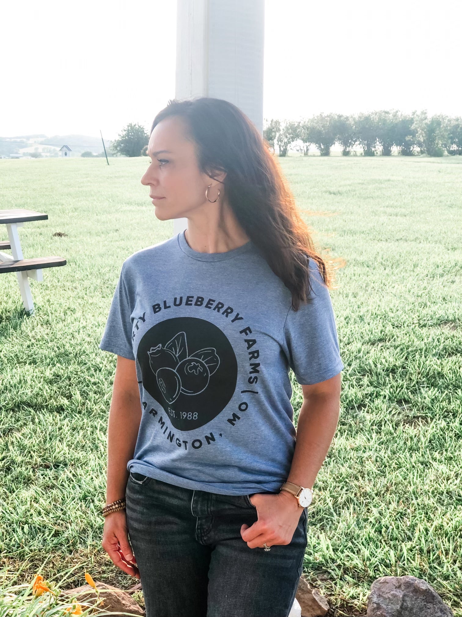 Liberty Blueberry Farms T-Shirt - Indigo Blue - Liberty Blueberry Farms