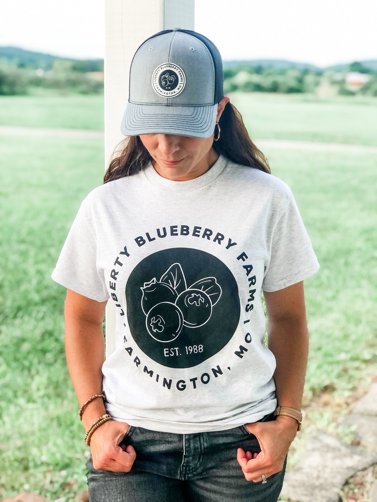 Liberty Blueberry Farms Hat - Heather Gray and Black - Liberty Blueberry Farms