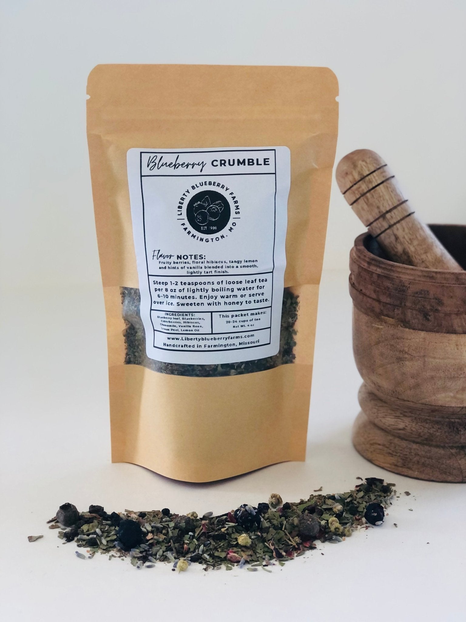 Blueberry Crumble Loose Leaf Tea - Liberty Blueberry Farms