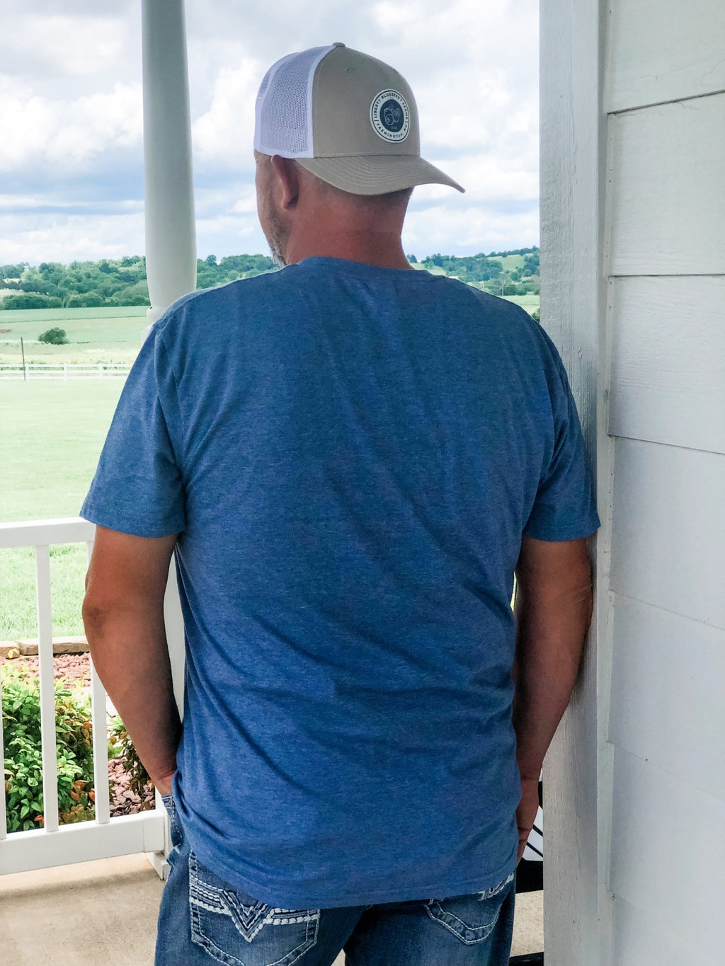 Liberty Blueberry Farms Hat - Khaki and White - Liberty Blueberry Farms